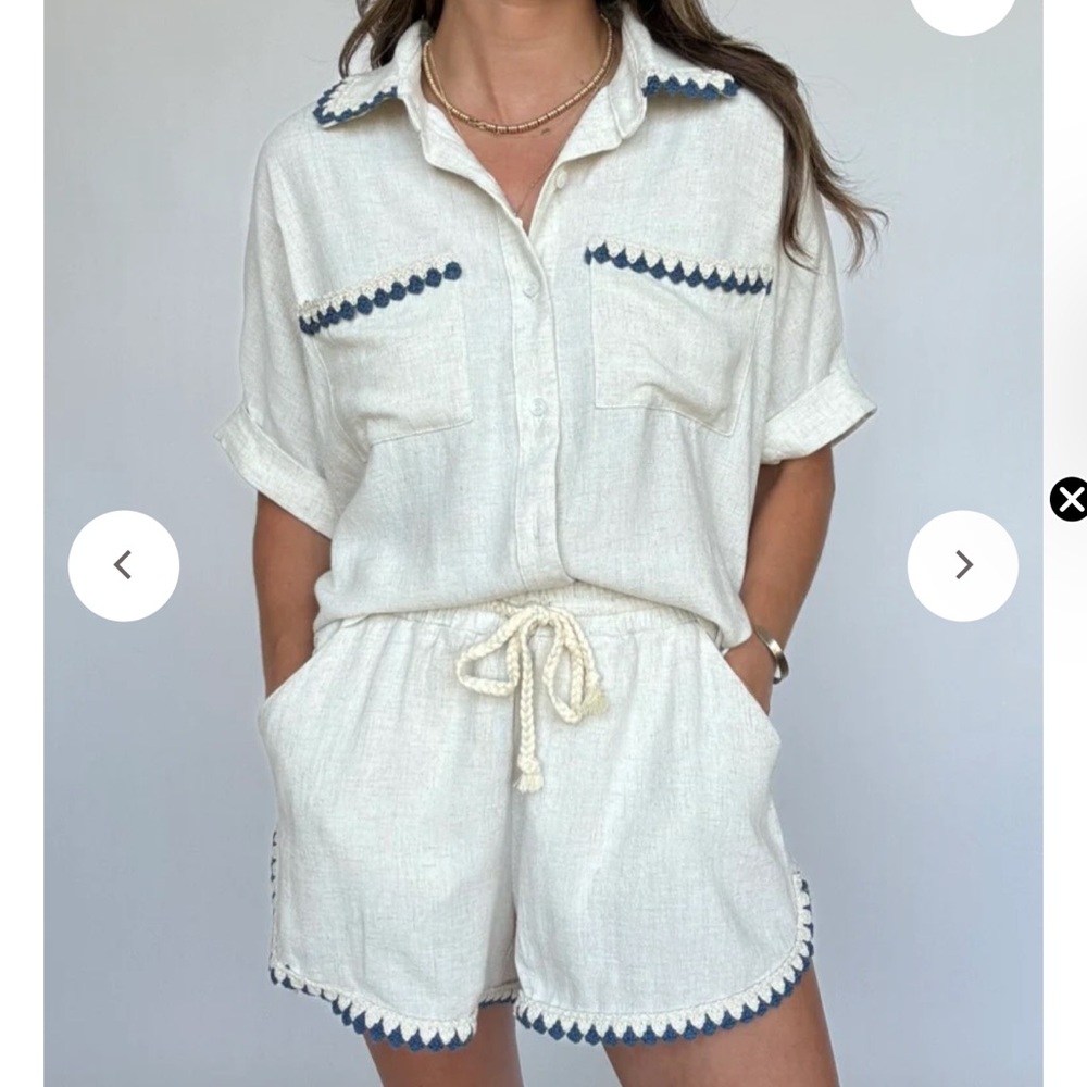 Matching set with crochet detail